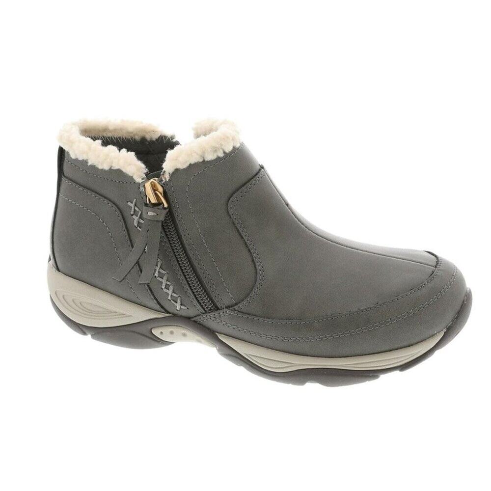 Easy Spirit Epic Cold Weather Booties Dark Gray Faux Fur - Size 8